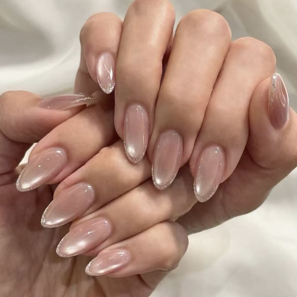 Nail Art Ombre Glitter - Ongles à presser moyens en forme