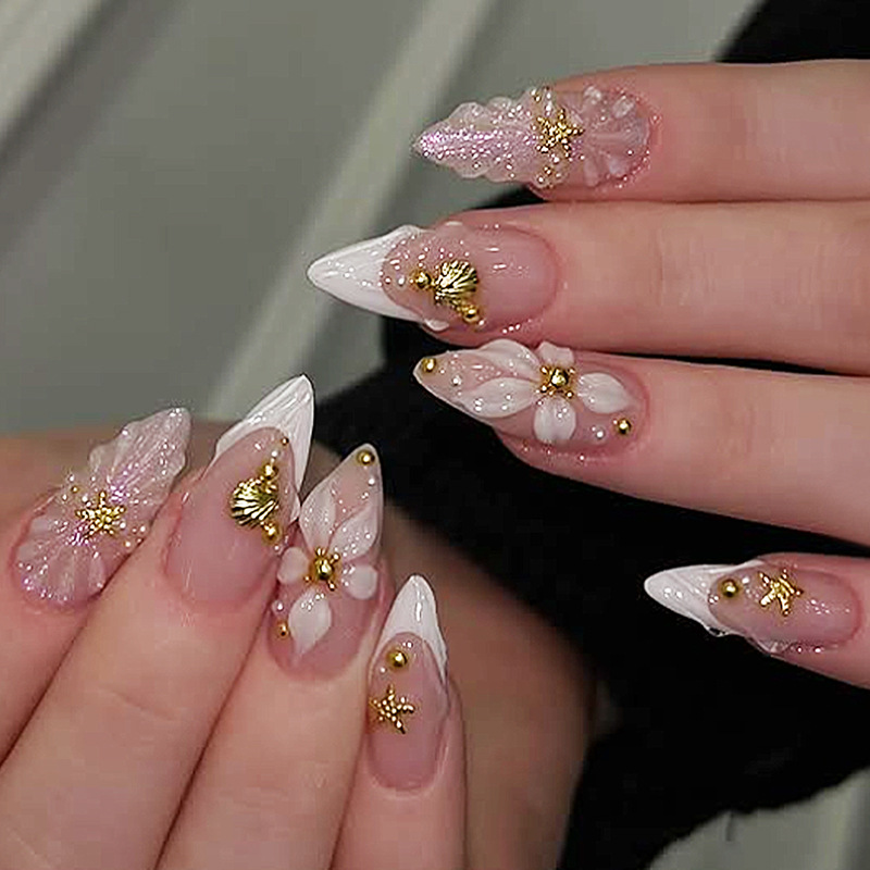 Nail Art Design - 24 faux ongles amande prêts à