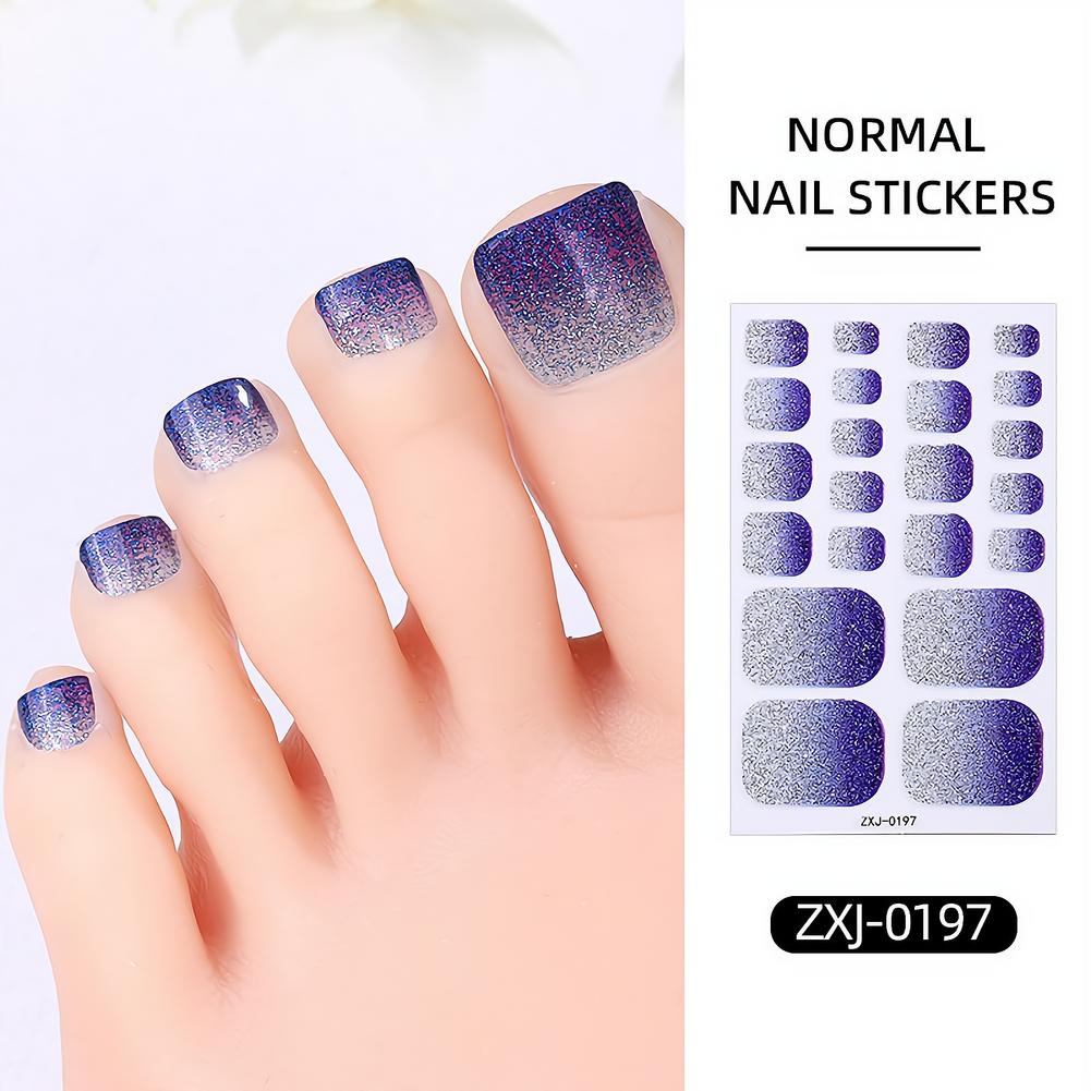 Nail Art Ombre Glitter - 22 autocollants pour ongles de pieds