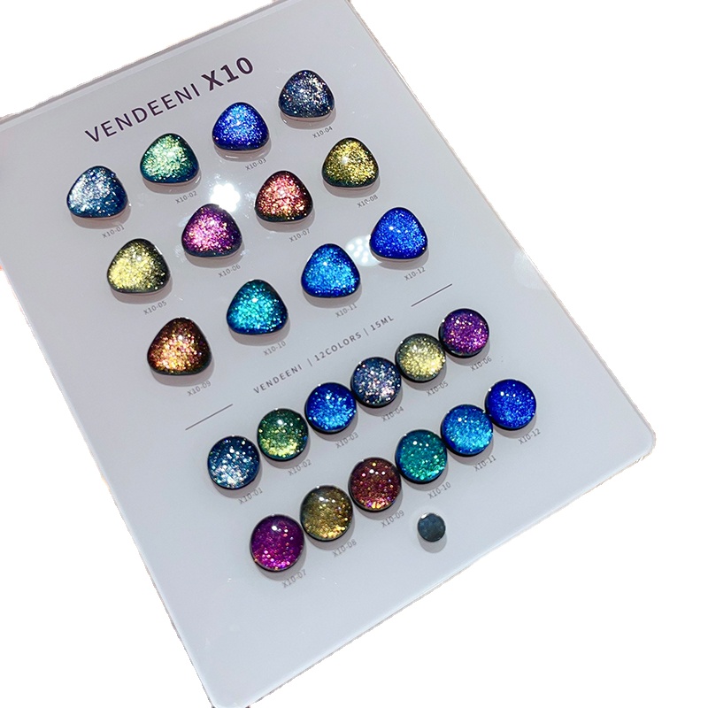 Nail Art Glitter - VENDEENI Kit de Gel UV Non
