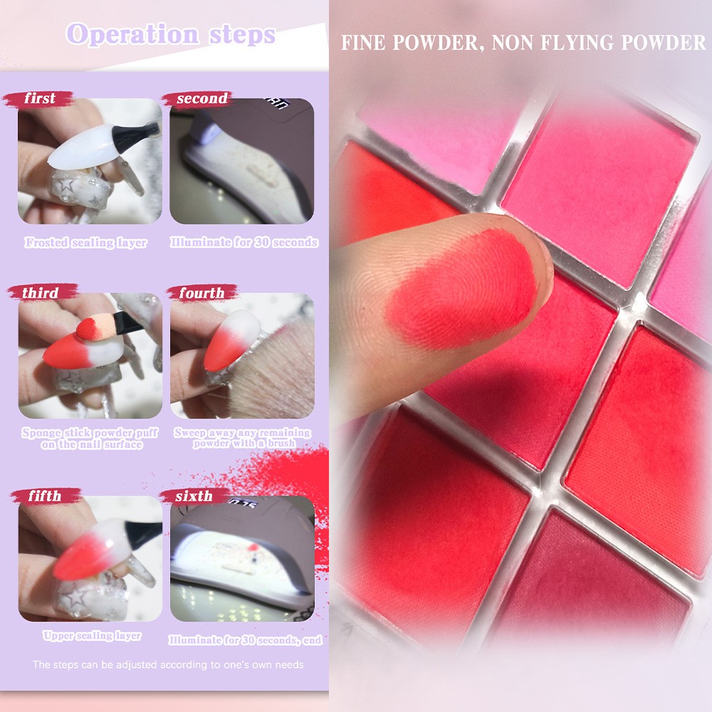 Palette de pigments pour ongle - Nail Art Ombre Glitter avis et prix