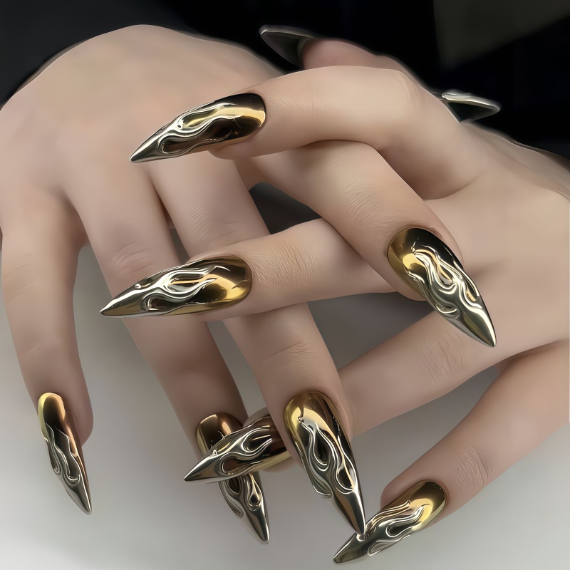 24 faux ongles 3D effet miroir - Nail Art Gold avis et prix