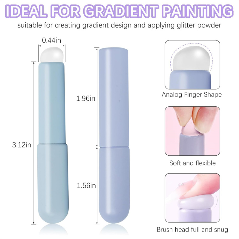 Brosses à tête en Silicone pou - Nail Art Ombre Glitter avis et prix