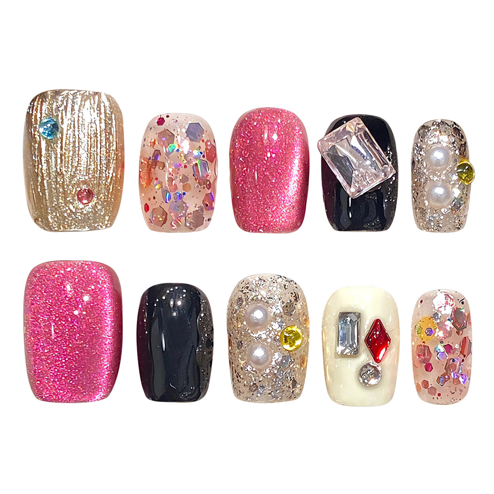 Faux yeux de chat brillants à  - Nail Art Glitter avis et prix