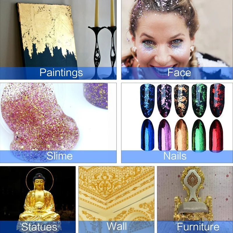 500 feuilles Imitation or arge - Nail Art Gold avis et prix