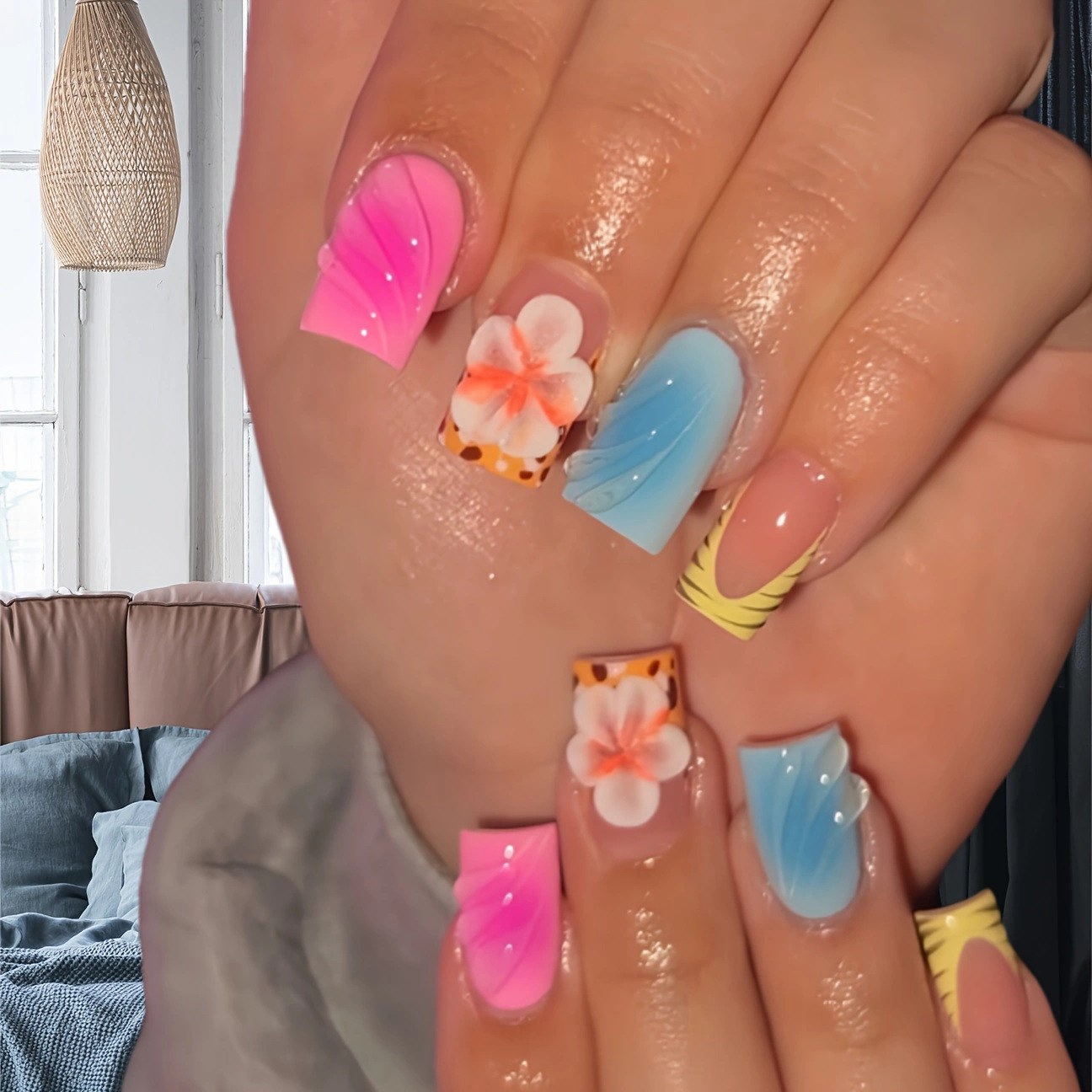 24 pièces tête carrée courte f - Nail Art Design avis et prix