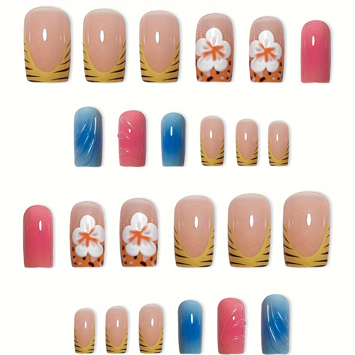 24 pièces tête carrée courte f - Nail Art Design avis et prix