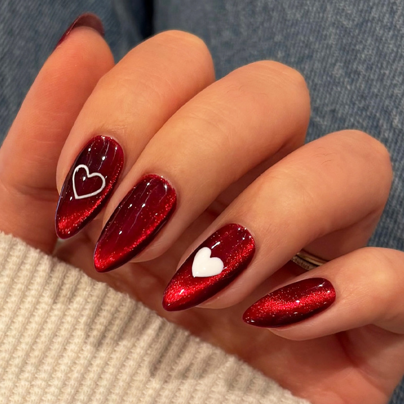 24 pièces Simple rouge oeil de - Nail Art Cat Eye Simple avis et prix