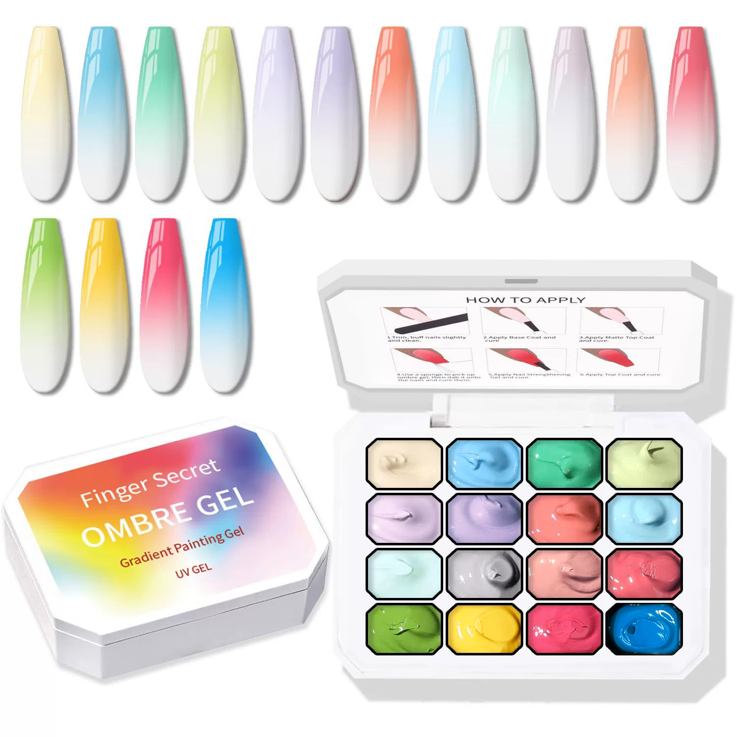 Palette de gel crème solide om - Nail Art Ombre Glitter avis et prix