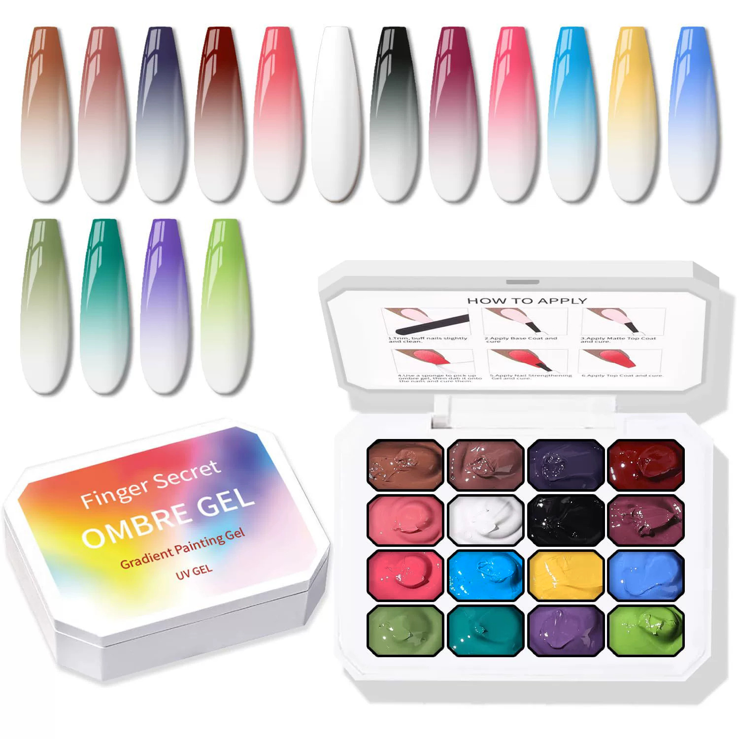 Palette de gel crème solide om - Nail Art Ombre Glitter avis et prix
