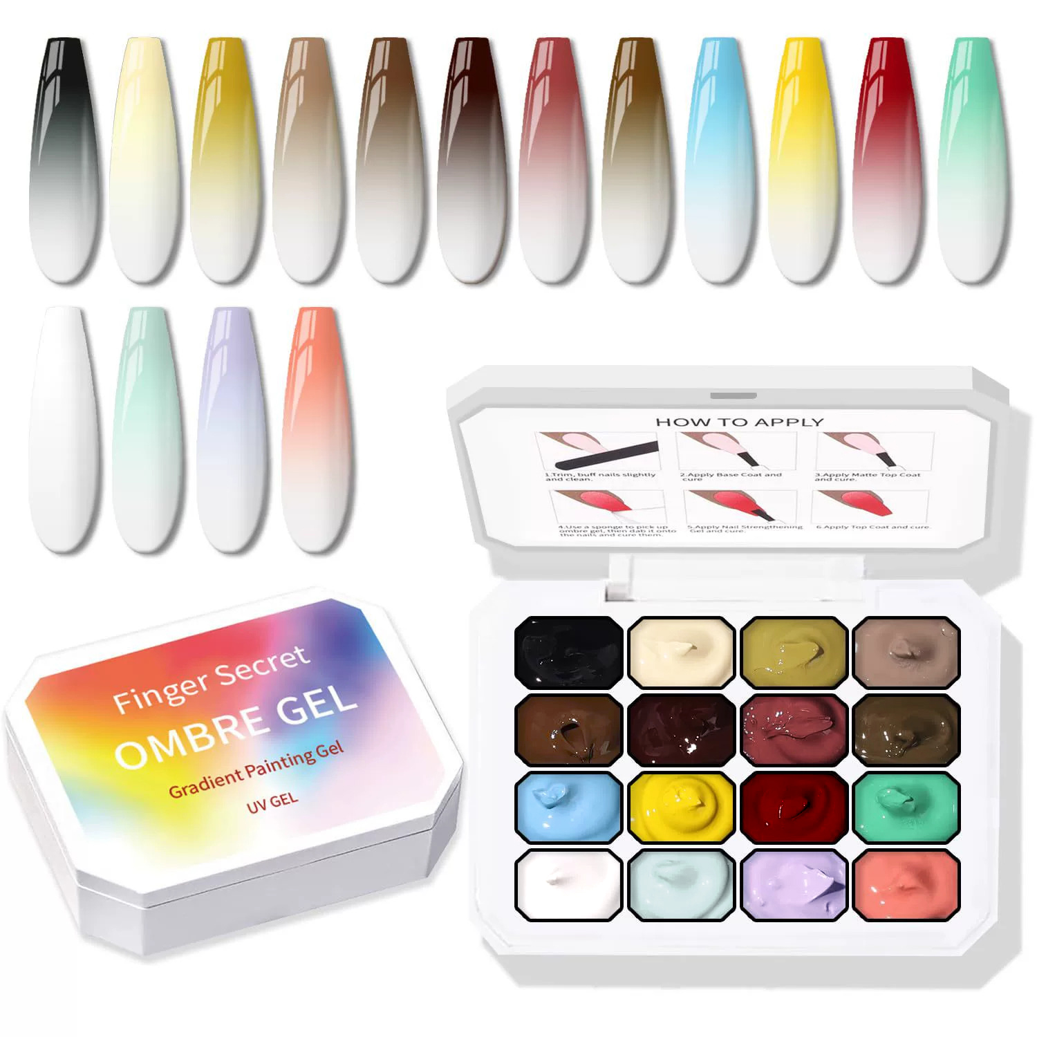 Palette de gel crème solide om - Nail Art Ombre Glitter avis et prix